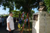 Deputy Minister Luwellyn Landers lays a wreath at the bust of Oliver Tambo at the African Founding Fathers Park, Havana, Cuba, 27 October 2014.
