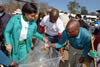 Minister Maite Nkoana-Mashabane and the Diplomatic Corps take part in the clean-up of the City of Tshwane’s Bloed Street Taxi Rank for the 67 minutes on Mandela Day, Pretoria, South Africa, 18 July 2014.