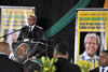 President Jacob Zuma speaks and bids Madiba farewell, Waterkloof Air Force Base in Pretoria, South Africa, 14 December 2013.