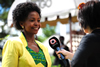 Minister Maite Nkoana-Mashabane conducts a door-stop interview with a Finnish channel MTV3 before the commencement of the 13th Nordic-Africa Foreign Ministers Meeting, Hameenlinna, Finland, 15-16 June 2013.