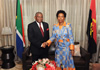 Minister Maite Nkoana-Mashabane hosts Minister of External Relations, Georges Chikoti, from the Republic of Angola for a Joint Commission for Cooperation (JCC), Pretoria, South Africa, 18 October 2013.