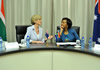 Minister Maite Nkoana-Mashabane and the Minister of Foreign Affairs of Australia, Julie Bishop, during the Bilateral Consultations, Pretoria, South Africa, 11 September 2014.