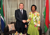 Minister Maite Nkoana-Mashabane and her counterpart, the Minister of Foreign Affairs of Belarus, Vladirmir Makei, during Bilateral Consultations at the O R Tambo Building, Pretoria, South Africa, 12 September 2014.