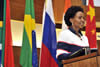 Minister Maite Nkoana-Mashabane addresses the BRICS-National Youth Consultative Forum, Pretoria, South Africa, 1 November 2013.