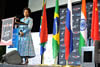 Minister Maite Nkoana-Mashabane at a Morning Live, New Age Breakfast Show, ICC Durban, South Africa, 25 March 2013