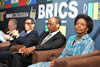 Minister Maite Nkoana-Mashabane with Minister Rob Davies attend a Business BRICS Colloquium. Seated next to Minister Nkoana-Mashabane is Patrice Motsepe and on Mr Iqbal Surve, Durban, South Africa, 25 March 2013.