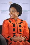 Minister Maite Nkoana-Mashabane during an E-TV Sunrise Event focussing on the Heads of Mission Conference held at the O R Tambo Building, Pretoria, South Africa, 11 April 2013.