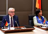 Minister Maite Nkoana-Mashabane with the Federal Minister of Foreign Affairs of Germany, Dr Frank-Walter Steinmeier, at the Eighth Session of the South Africa-Germany Bi-National Commission (BNC) in Pretoria, South Africa, 21 November 2014.