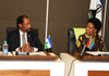 Minister Maite Nkoana-Mashabane hosts her counterpart from the Kingdom of Lesotho, Foreign Affairs and International Relations Minister Mohlabi Kenneth Tsekoa, for the Joint Bilateral Commission for Cooperation (JBCC) between the Republic of South Africa and the Kingdom of Lesotho, Pretoria, South Africa, 18 April 2013.