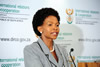 Minister Maite Nkoana-Mashabane addresses the media on the outcomes of the Extraordinary Summit of Heads of State and Government of the Economic Community of Central African States (ECCAS), as well as Fifth BRICS Summit and the BRICS Leaders-Africa Dialogue Forum, Pretoria, South Africa, 04 April 2013.