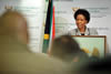 Minister Maite Nkoana-Mashabane addresses the media on international issues. She discusses issues around her visit to Europe and the upcoming visit of President Barack Obama of the United States of America to South Africa, Pretoria, South Africa, 25 June 2013.