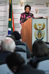 Minister Maite Nkoana-Mashabane addresses the media on a variety of international issues, Pretoria, South Africa, 8 July 2014.