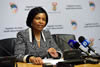 Minister Maite Nkoana-Mashabane during a press briefing on developments following the collapse of a building at the Synagogue Church of All Nations in Lagos, Nigeria, Cape Town, South Africa, 17 September 2014.