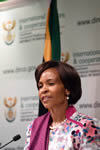 Minister Maite Nkoana-Mashabane briefs the media on the outcomes of the recent State Visit to the People's Republic of China by President Jacob Zuma, Pretoria, South Africa, 9 Desember 2014.