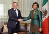 Minister Maite Nkoana-Mashabane and Dr José Antonio Meade Kuribreña, Minister of Foreign Affairs of Mexico, during their meeting at the OR Tambo Building, Pretoria, South Africa, 17 October 2014.