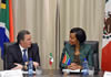Minister Maite Nkoana-Mashabane and Dr José Antonio Meade Kuribreña, Minister of Foreign Affairs of Mexico, during their meeting at the OR Tambo Building, Pretoria, South Africa, 17 October 2014.
