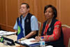 Minister Maite Nkoana-Mashabane and Deputy Minister Luwellyn Landers during the SADC Election Observer Mission launch ceremony, Windhoek, Namibia, 10 November 2014.