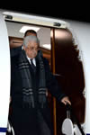 Minister Maite Nkoana-Mashabane receives President Mahmoud Abbas from the State of Palestine at the Waterkloof Air Force Base Airport, Pretoria, South Africa, 25 November 2014.