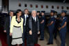 Minister Maite Nkoana-Mashabane receives President Mahmoud Abbas from the State of Palestine at the Waterkloof Air Force Base Airport, Pretoria, South Africa, 25 November 2014.