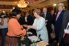 Minister Maite Nkoana-Mashabane greets Baroness Catherine Ashton during the International Donors’ Conference on Palestine, entitled “Reconstructing Gaza”. Behind them on the right, is the Secretary of State of the United States of America, Mr John Kerry, Cairo, Egypt, 12 October 2014