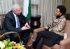 Minister Maite Nkoana-Mashabane meets with the Minister of Foreign Affairs of Palestine, Dr Raid Malki, at the Ministers Office, OR Tambo Building, Pretoria, South Africa, 2 May 2014.