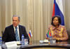 Minister Maite Nkoana-Mashabane and Russian Foreign Minister, Mr Sergey Lavrov, during their meeting held in Pretoria, South Africa, 12 February 2013.