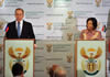 Minister Maite Nkoana-Mashabane with the Russian Foreign Minister, Mr Sergey Lavrov, during a Press Conference held in Pretoria, South Africa, 12 February 2013.