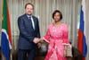 Minister Maite Nkoana-Mashabane meets the Minister of Natural Resources and Environment of the Russian Federation, Mr Sergey Donskoy, OR Tambo Building, Pretoria, South Africa, 7 November 2014.