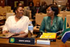 Minister Maite Nkoana-Mashabane is seated next to the Minister of Defence and Military Veterans, Minister Nosiviwe Mapisa-Nqakula, during the Joint SADC-ICGLR Ministers' Meeting, Luanda, Angola, 1-2 July 2014.