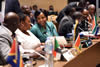 Minister Maite Nkoana-Mashabane is seated next to the Minister of Defence and Military Veterans, Minister Nosiviwe Mapisa-Nqakula, during the Joint SADC-ICGLR Ministers' Meeting, Luanda, Angola, 1-2 July 2014.