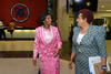 Minister Maite Nkoana-Mashabane and the SADC Executive Secretary, Dr. Stergomena Lawrence Tax, meet at the SADC Head Office, ahead of the Launch of the SADC Observer Mission to Botswana, in Gaborone, Botswana, 9-10 October 2014.