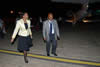 Minister Ms Maite Nkoana-Mashabane arrives in Livingstone, Zambia ahead of the SADC Council of Ministers Meeting held in Victoria Falls, Zimbabwe. She is received by the South African Ambassador to Zimbabwe, Mr. W V Mavimbela, 14-15 August 2014.