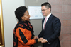 Meeting between Minister Maite Nkoana-Mashabane and President Vuk Jeremić of the 67th United Nations General Assembly (UNGA), Pretoria, South Africa, 12 August 2013.