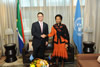 Meeting between Minister Maite Nkoana-Mashabane and President Vuk Jeremić of the 67th United Nations General Assembly (UNGA), Pretoria, South Africa, 12 August 2013.