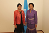 Minister Maite Nkoana-Mashabane meets the UN High Commissioner for Human Rights, Ms Navanethem Pillay, Geneva, Switzerland, 4 March 2014.