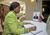 Minister Maite Nkoana-Mashabane signs the Condolences Book at the Official Residence of Ambassador Antonio Montilla of Venezuela following the passing on of President Hugo Chávez, Pretoria, South Africa, 7 March 2013.