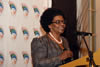 Deputy Minister Nomaindiya Mfeketo addresses South Africans living in Perth during a Public Participation Programme (PPP), Perth, Australia, 6-9 October 2014.