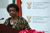 Deputy Minister Nomaindiya Mfeketo addresses students during a lecture at the Bellville Campus, Cape Peninsula University of Technology, Cape Town, South Africa, 11 November 2014.