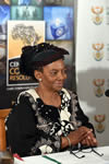 Deputy Minister Nomaindiya Mfeketo during a Public Participation Programme stakeholder engagement at the Centre for Conflict Resolution, Cape Town, South Africa, 12 November 2014.