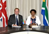 Deputy Minister Nomaindiya Mfeketo holds bilateral discussions with the Parliamentary Under Secretary of State for Foreign and Commonwealth Affairs of the United Kingdom, Rt Hon James Duddridge, Pretoria, South Africa, 10 September 2014.
