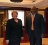 Deputy President Cyril Ramaphosa pays a courtesy call on President Michelle Bachelet of the Republic of Chile at the Sheraton Hotel, Pretoria, South Africa, 8 August 2014.