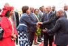 President Jacob Zuma arrives in Malabo, Equatorial Guinea for the 23rd African Union Assembly (AU Summit), 25-27 June 2014. He is greeted by Minister Maite Nkoana-Mashabane.