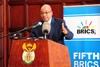 President Jacob Zuma briefs the media on the hosting of the BRICS Summit and the events that occurred in the Central African Republic, Sefako Makgatho Guest House, Pretoria, South Africa, 25 March 2013.