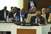 The Prime Minister of Lesotho, H E Tom Thabane and his Deputy, H E Mothetjoa Metsing, at the SADC Double Troika plus Two, Pretoria, South Africa, 15 September 2014.