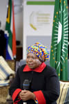 The African Union Chairperson, Dr Nkosazana Dlamini Zuma, being interviewed by Morning Live before the AU Golf day, Kensington Golf Course, Johannesburg, South Africa, 12 June 2015.