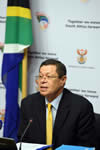 Deputy Minister Luwellyn Landers addresses the media on international developments, Imbizo Media Centre, Cape Town, South Africa, 19 March 2015.