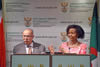 Minister Maite Nkoana-Mashabane with the Algerian Minister of Foreign Affairs, Mr Ramtane Lamamra, Pretoria, South Africa, 18 March 2015.