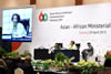 Minister Maite Nkoana-Mashabane co-chairs the Asian - African Ministerial Conference with the Foreign Minister of Indonesia, Ms Retno L.P. Marsudi (on the left), on the far right is South African Ambassador Anil Sooklal (Deputy Director General of the Department of International Relations and Cooperation at the Asia and Middle East Desk), Jakarta, Indonesia, 20 April 2015.