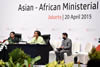 Minister Maite Nkoana-Mashabane co-chairs the Asian - African Ministerial Conference with the Foreign Minister of Indonesia, Ms Retno L.P. Marsudi (on the left), on the far right is South African Ambassador Anil Sooklal (Deputy Director General of the Department of International Relations and Cooperation at the Asia and Middle East Desk), Jakarta, Indonesia, 20 April 2015.