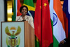 Minister Maite Nkoana-Mashabane delivers her opening remarks at the commencement of the Public Lecture on the BRICS Development Bank, DIRCO, Pretoria, South Africa, 1 December 2015.